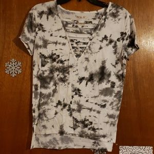White and Grey tie-dye top